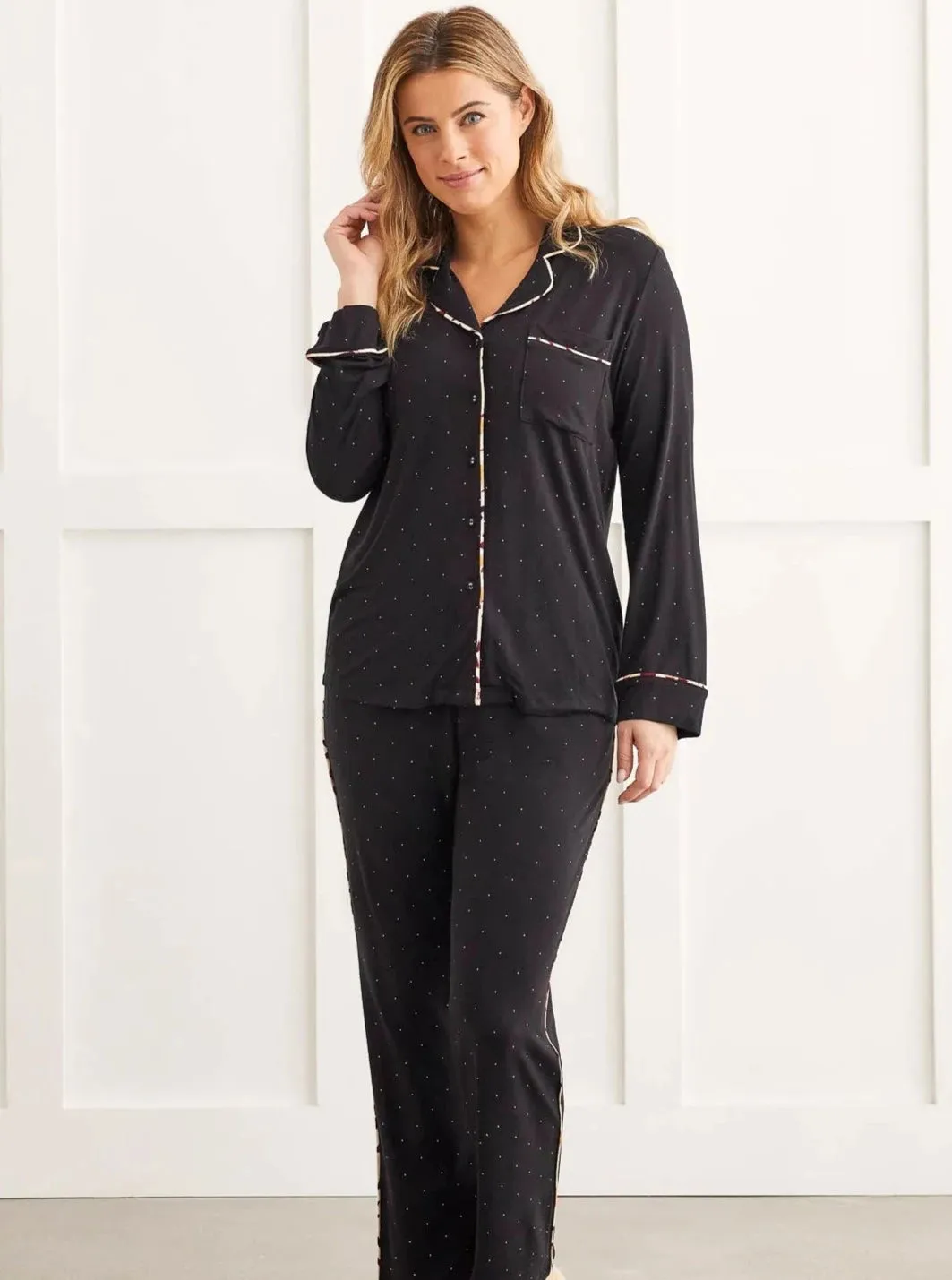 2 PCS Pajama Set [Black Dot-5327O]