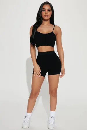 Anaith Seamless Short Set - Black