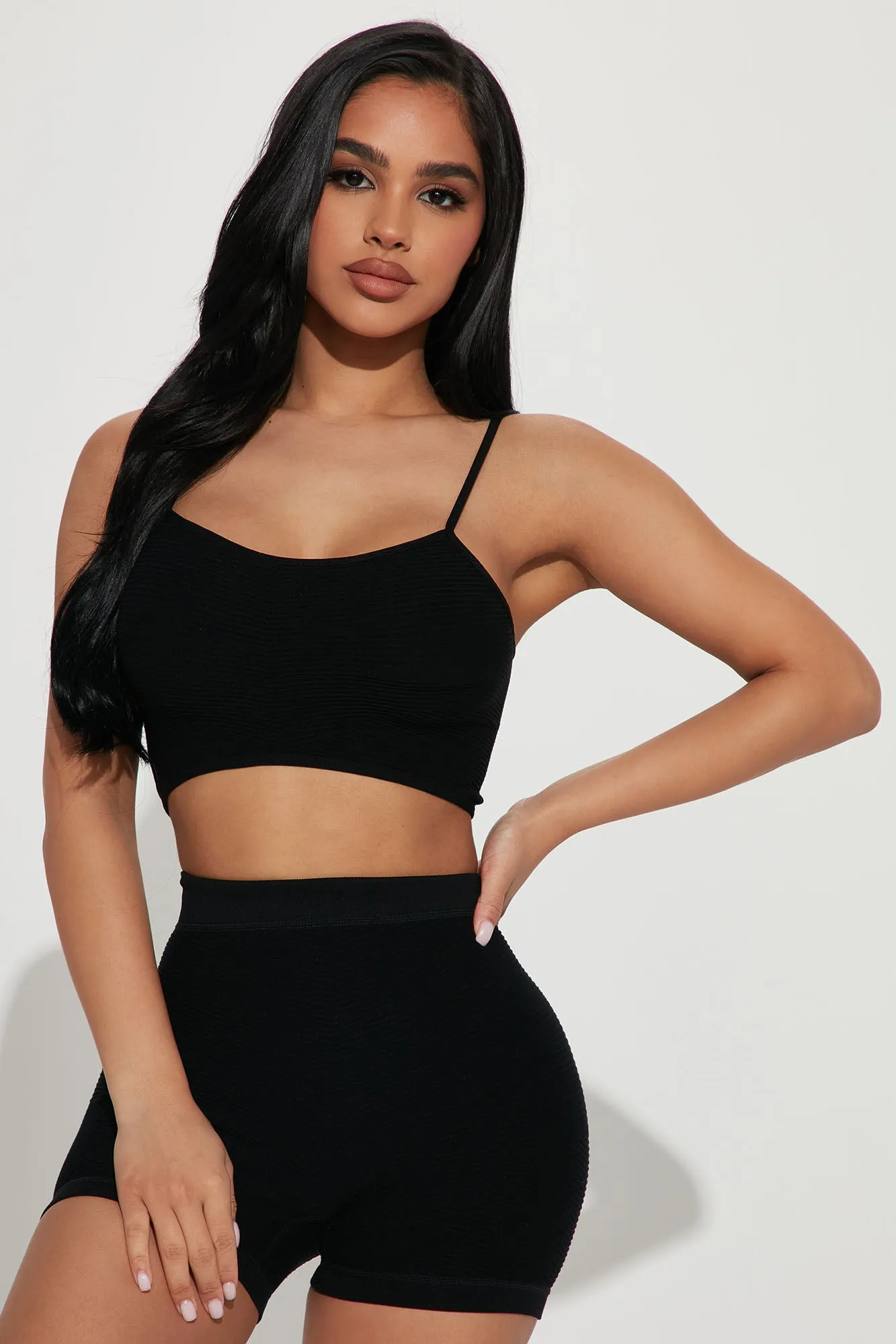 Anaith Seamless Short Set - Black