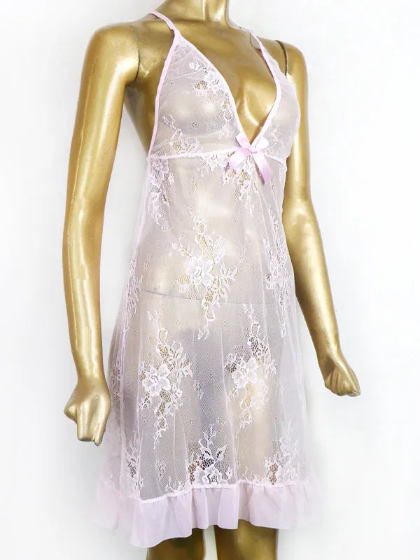 Baby Pink - Short Transparent Nighty For Women WSN03