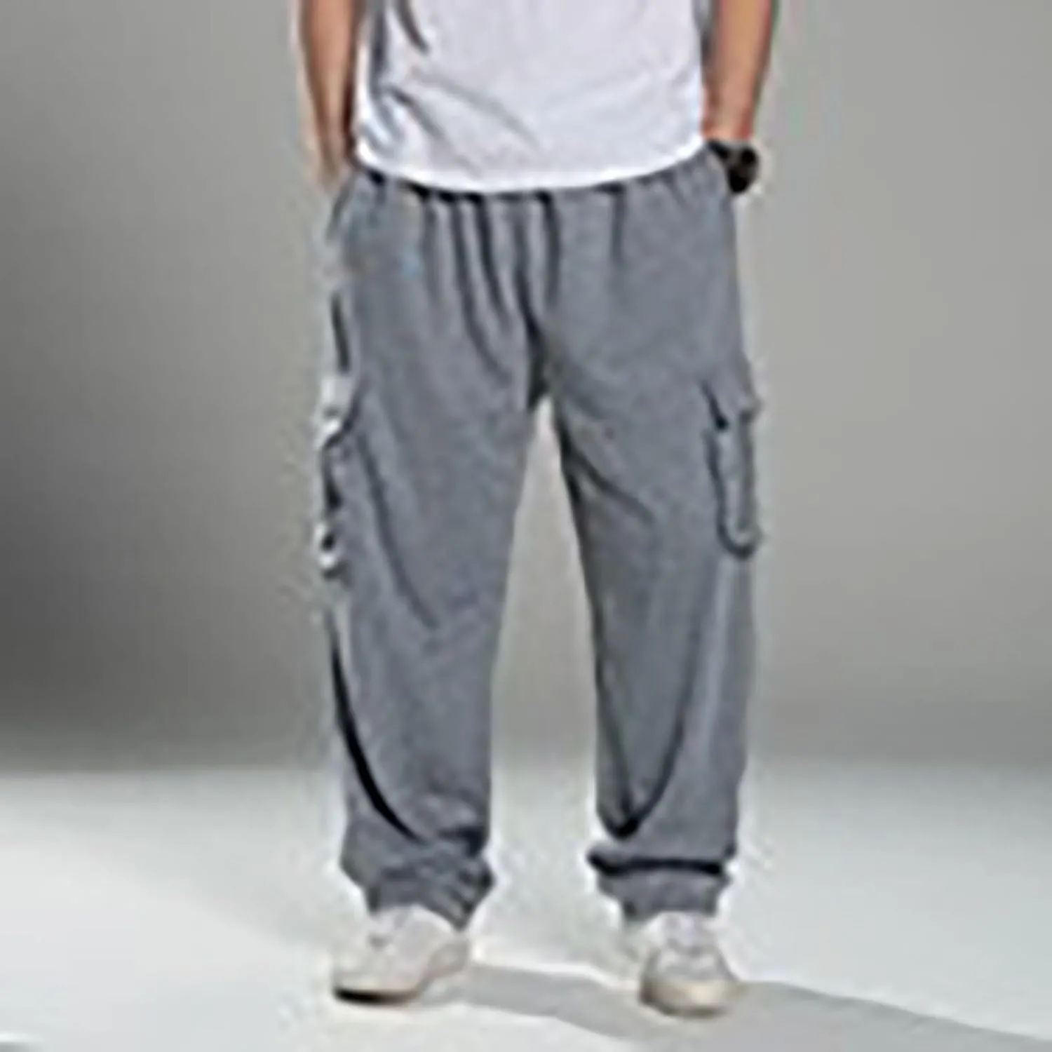 Baggy Cargo Sweatpants for Men Relaxed Fit Athletic Pants Gym Tapered Trousers Fall Casual Pants with Multi Pockets