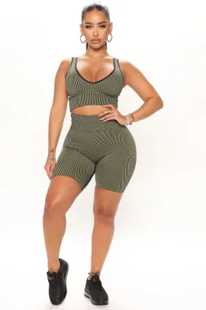 Best To Do It Biker Short Set - Olive