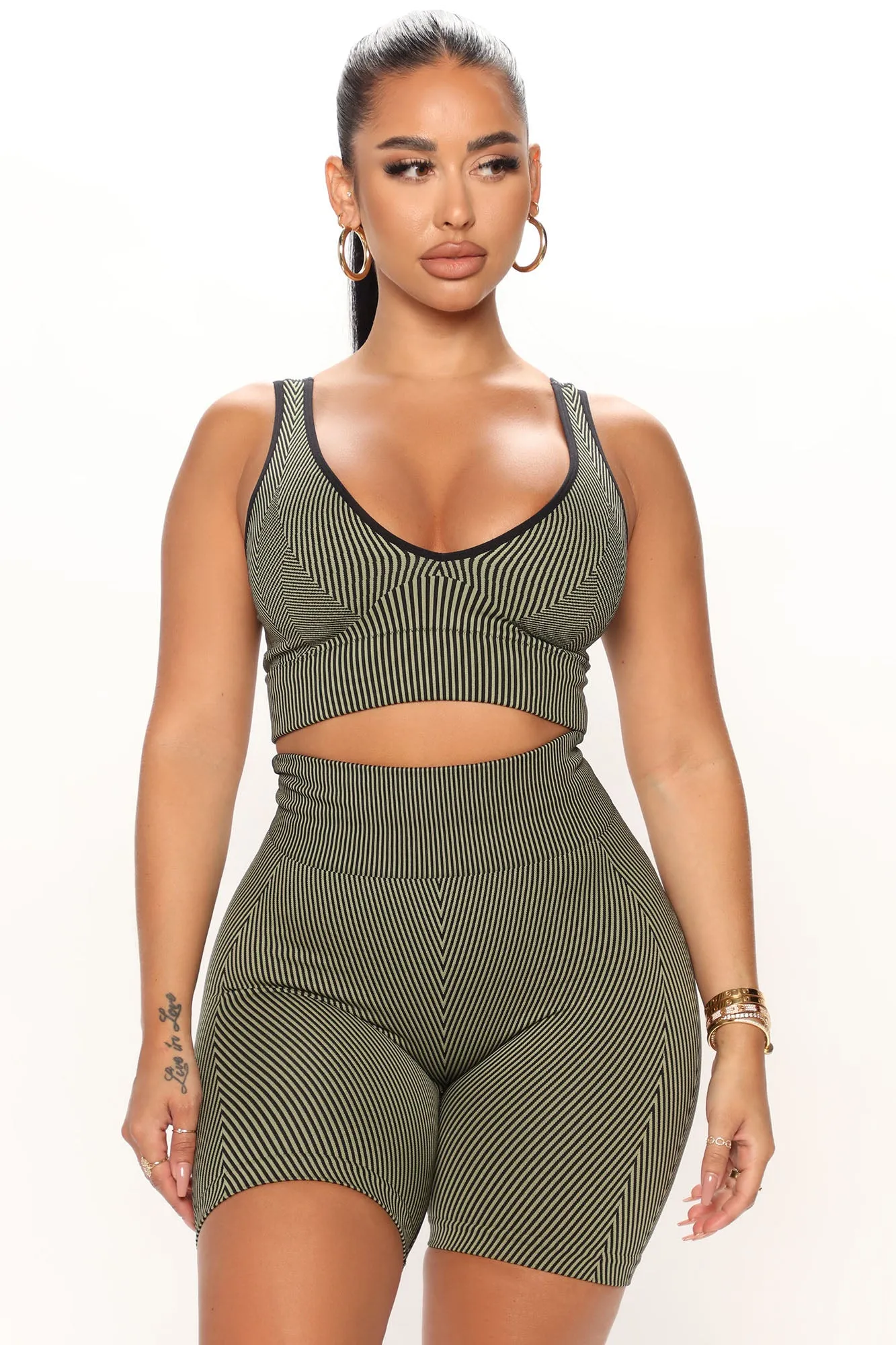 Best To Do It Biker Short Set - Olive