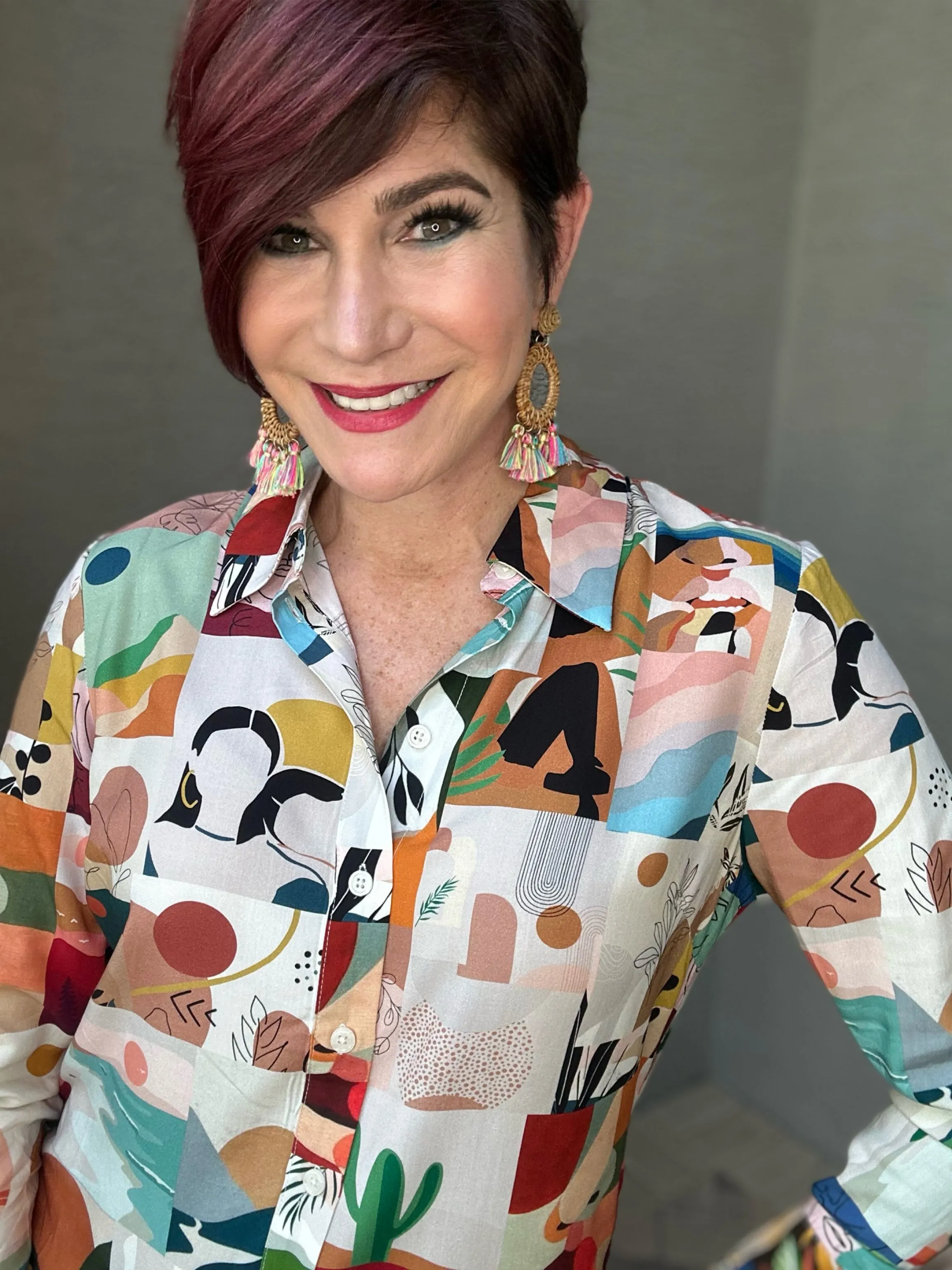 Bohemian Print Long Sleeve Buttondown
