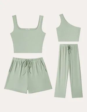 Casual Ribbed Knit 4-Piece Outfits (US Only)