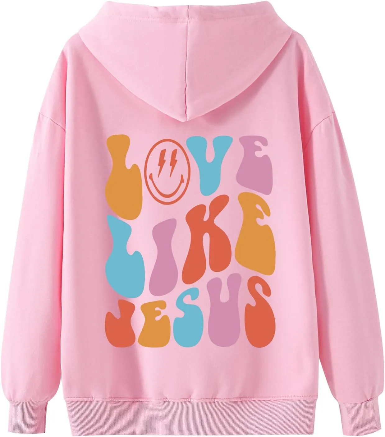 Christian Love Like Jesus Aesthetic Hoodies Oversized Graphic Preppy Sweatshirts for Women Faith Pullover Shirts Top