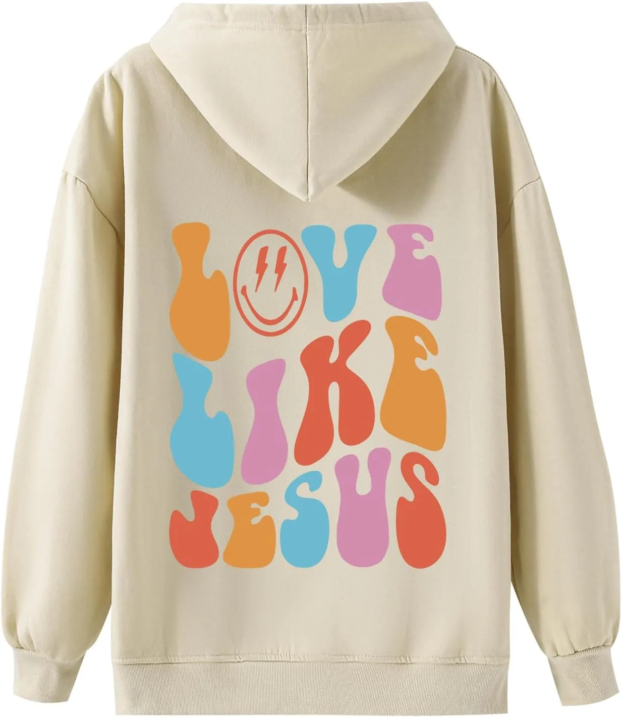Christian Love Like Jesus Aesthetic Hoodies Oversized Graphic Preppy Sweatshirts for Women Faith Pullover Shirts Top