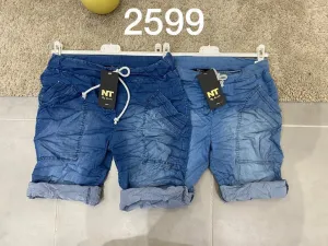 Denim Shorts with Drawstring