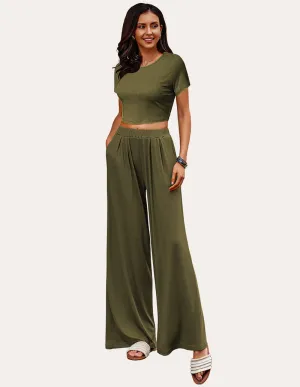 Ekouaer Ribbed Lounge Set 2 Piece Pajama Sets (US Only)