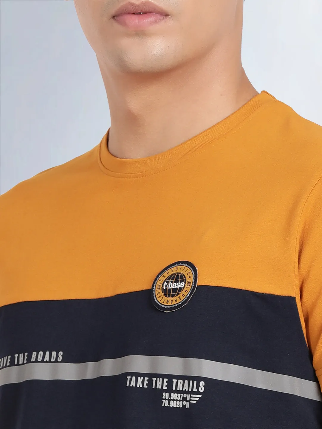 Half Sleeve Spruce Yellow Crew Neck T-Shirt