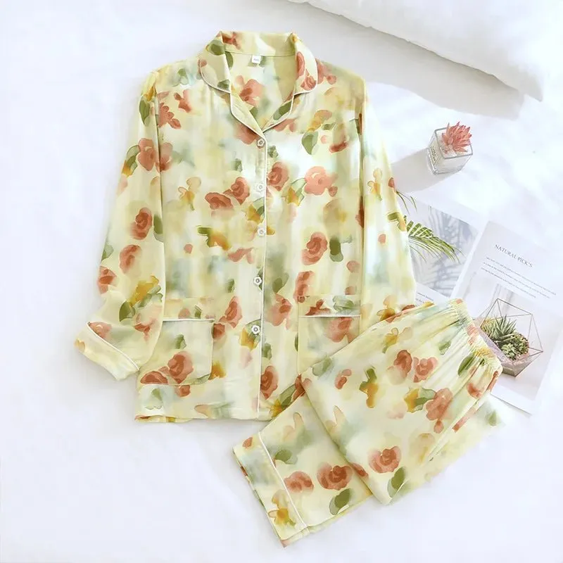 Luxurious Plus Size Viscose Pajama Set for Women – Long Sleeves & Ultimate Comfort