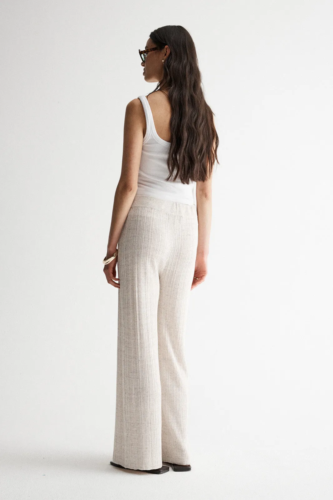 Oscar Knit Pant Oat Marle