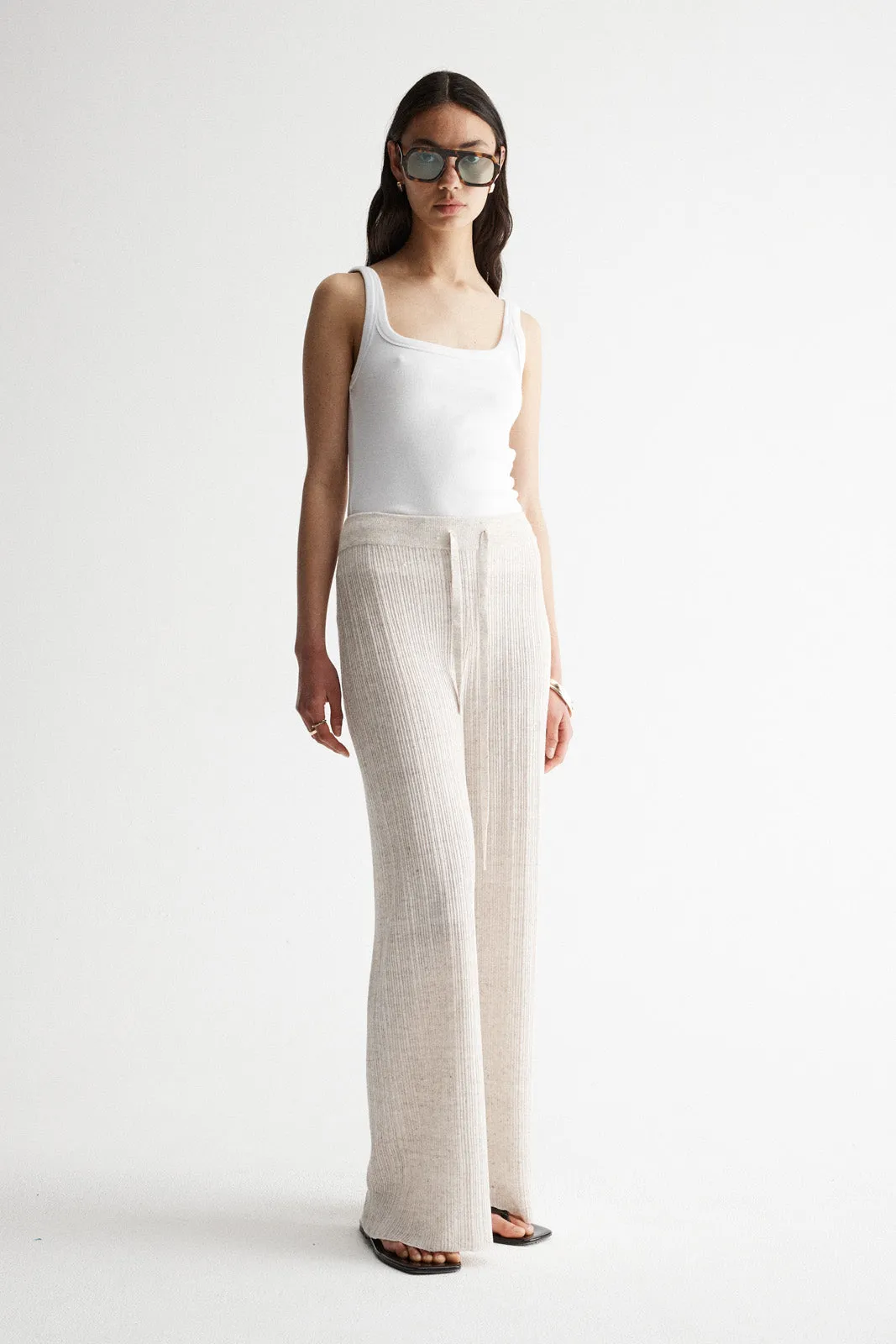 Oscar Knit Pant Oat Marle