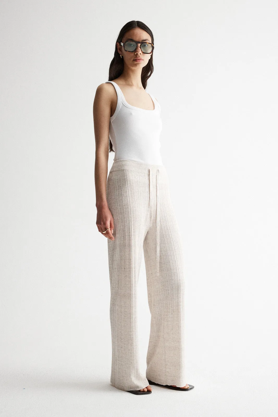 Oscar Knit Pant Oat Marle