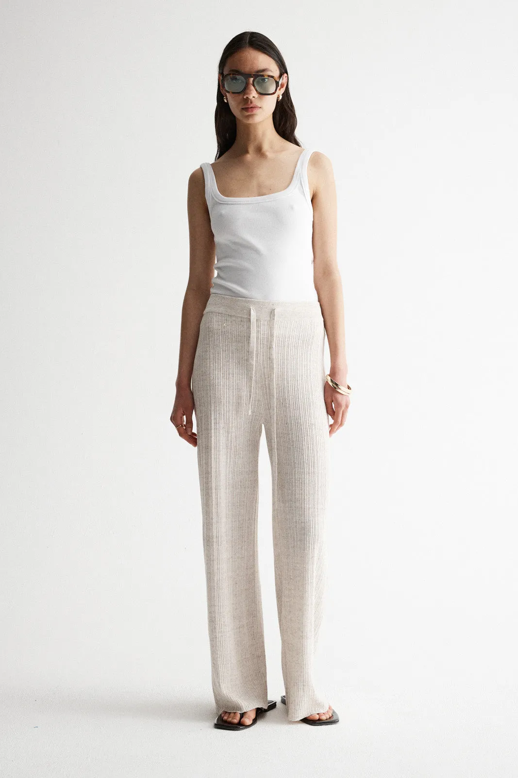 Oscar Knit Pant Oat Marle