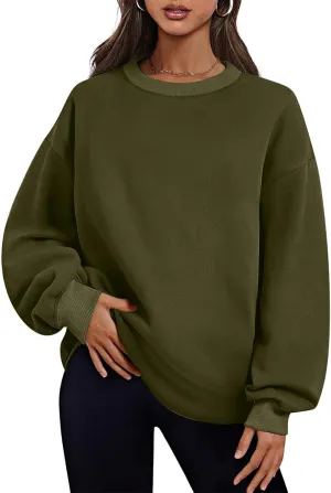 Oversized Sweatshirt for Women Long Sleeve Crewneck Hoodies 2024 Preppy Pullover Top Trendy Fall Outfits