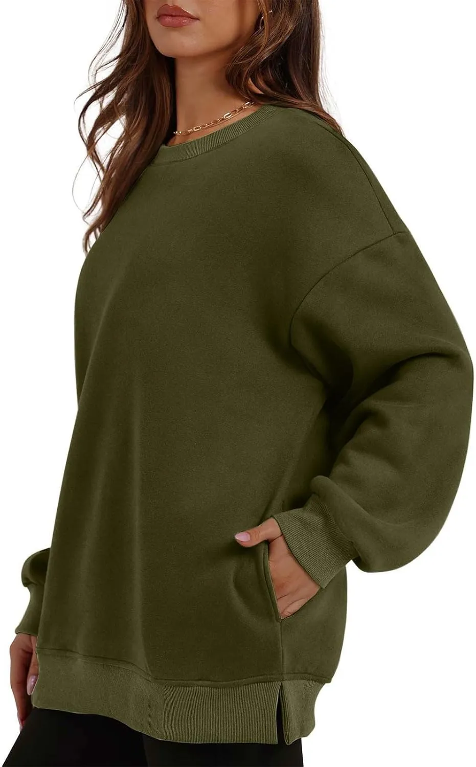 Oversized Sweatshirt for Women Long Sleeve Crewneck Hoodies 2024 Preppy Pullover Top Trendy Fall Outfits