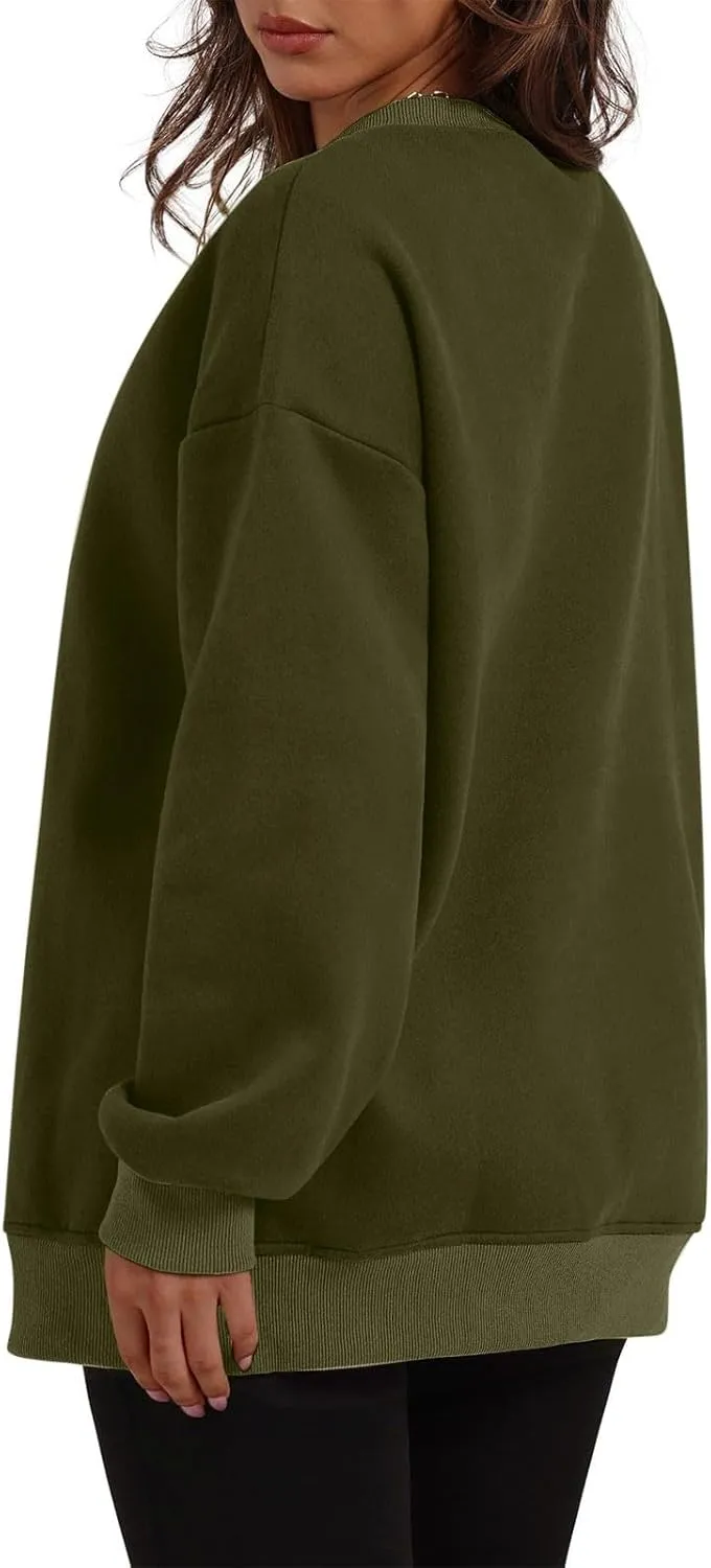 Oversized Sweatshirt for Women Long Sleeve Crewneck Hoodies 2024 Preppy Pullover Top Trendy Fall Outfits