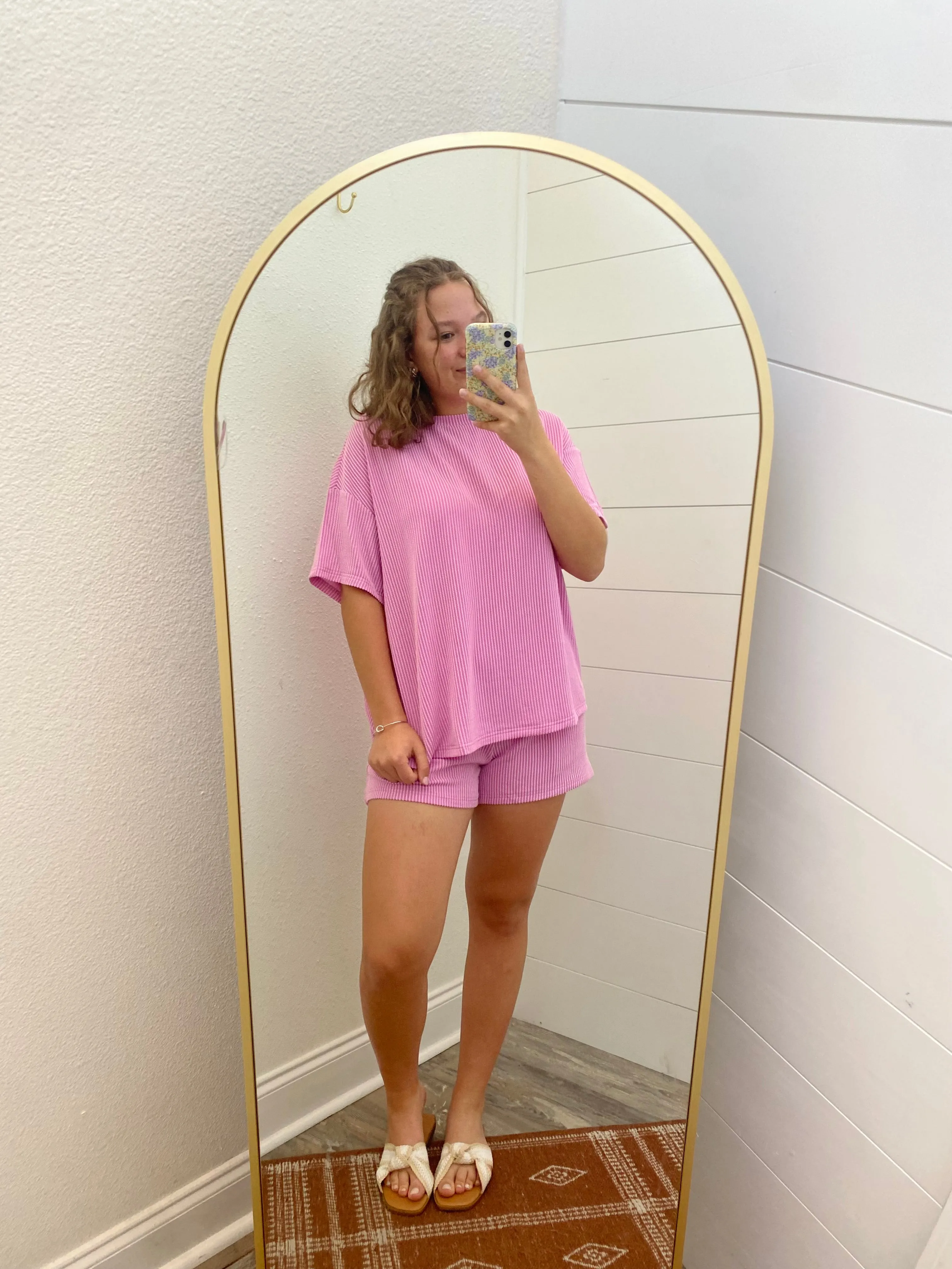 Ribbed Pink Lounge Set