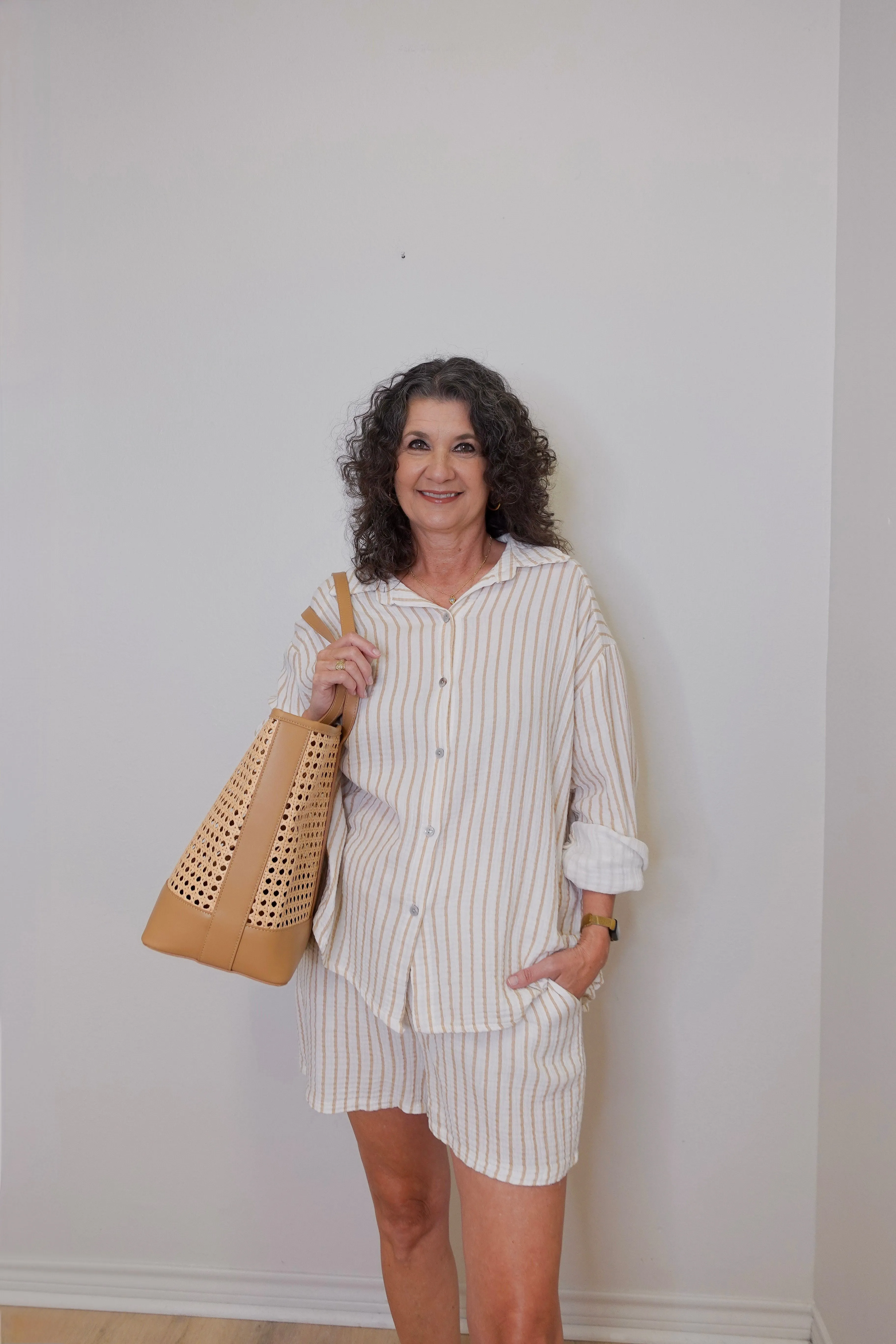 Seersucker Drawstring Shorts