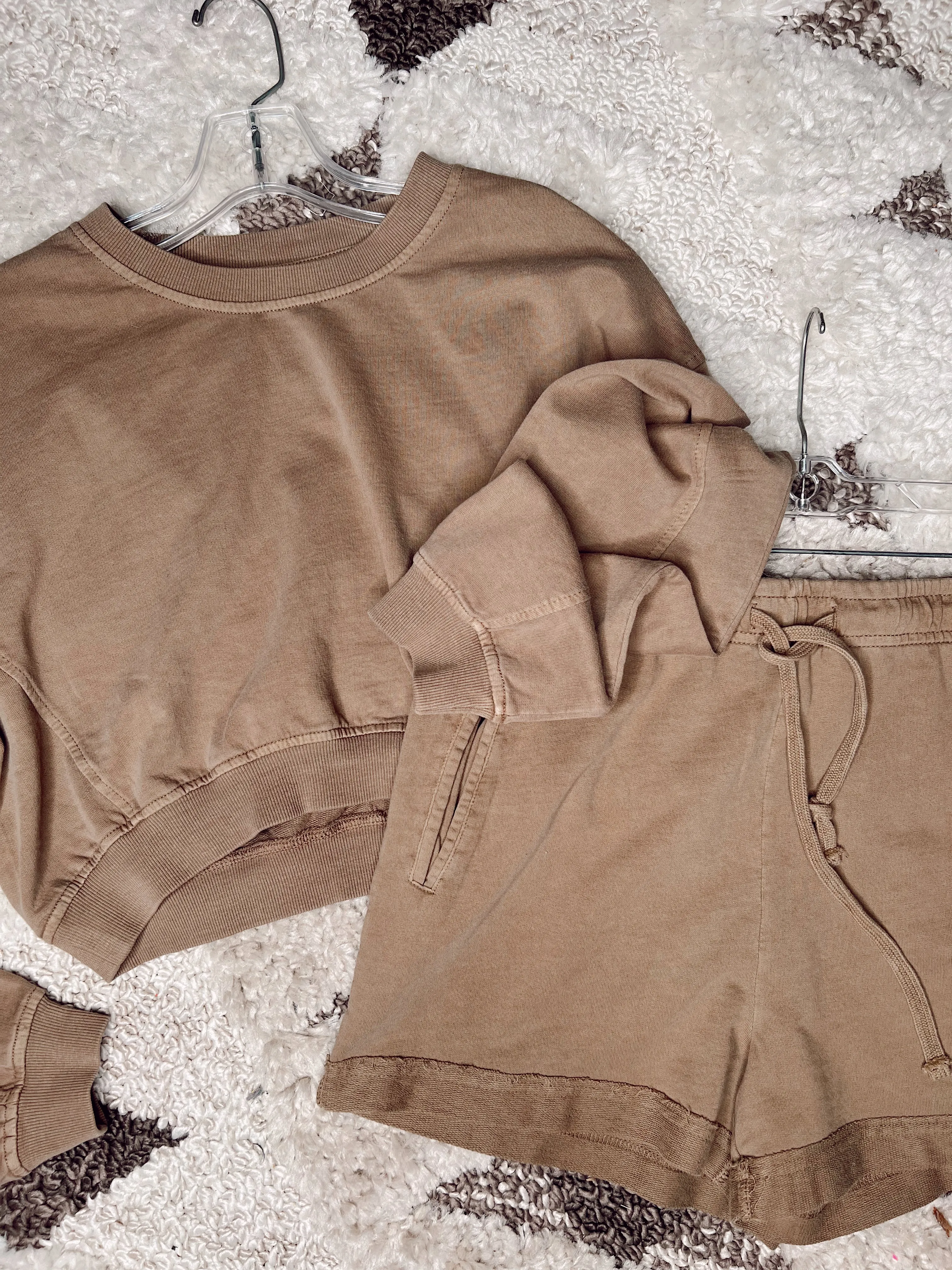 Simple Drawstring Shorts- Taupe