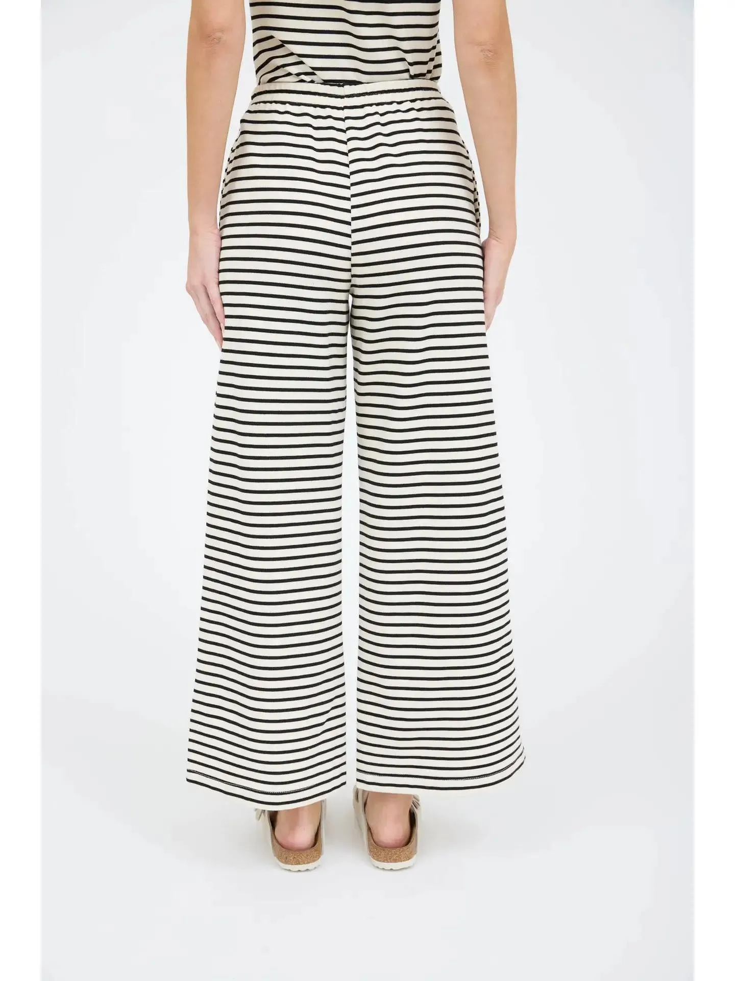Stripe Wide Leg Knit Lounge Pants