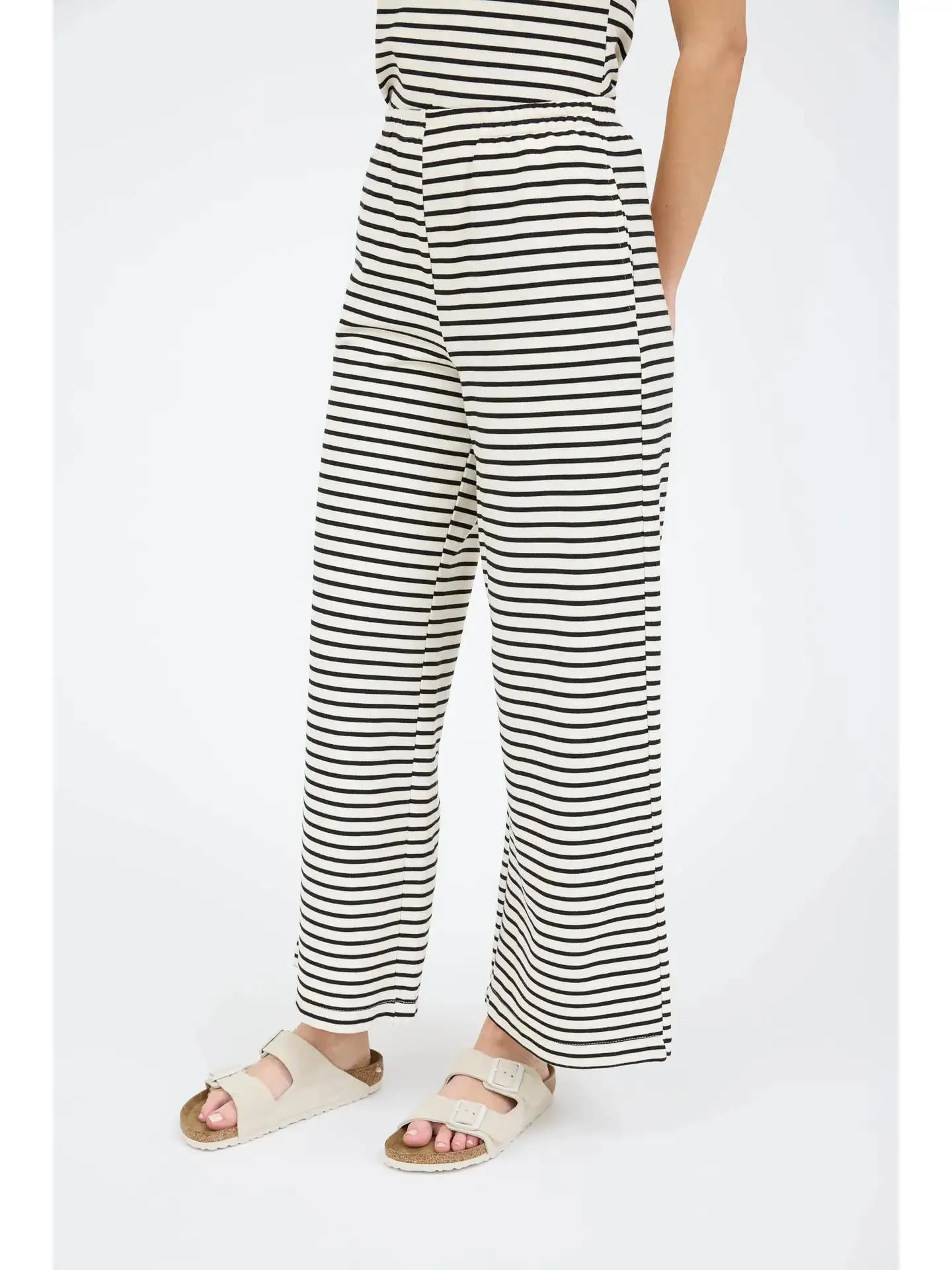 Stripe Wide Leg Knit Lounge Pants