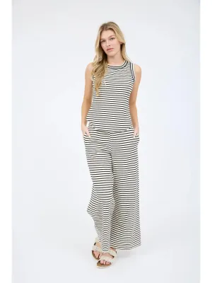 Stripe Wide Leg Knit Lounge Pants