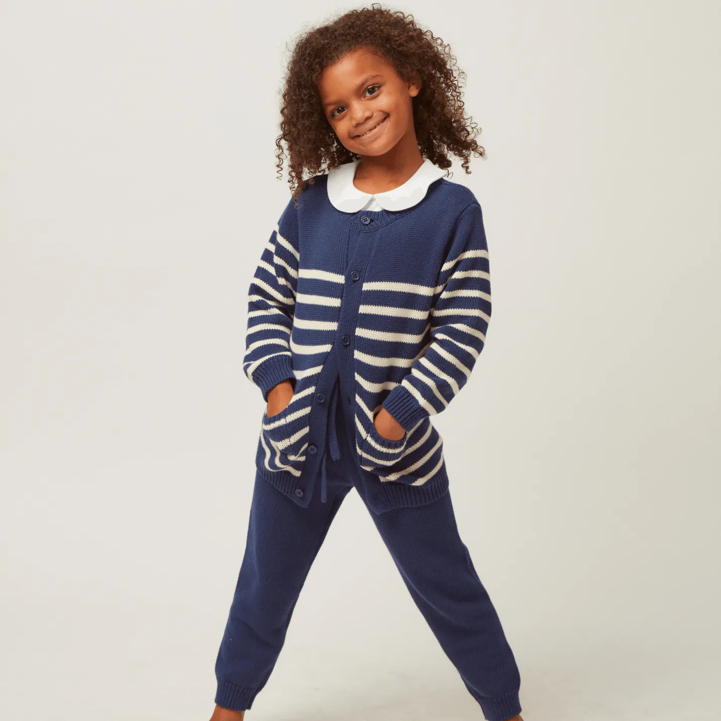 unisex navy knit pant
