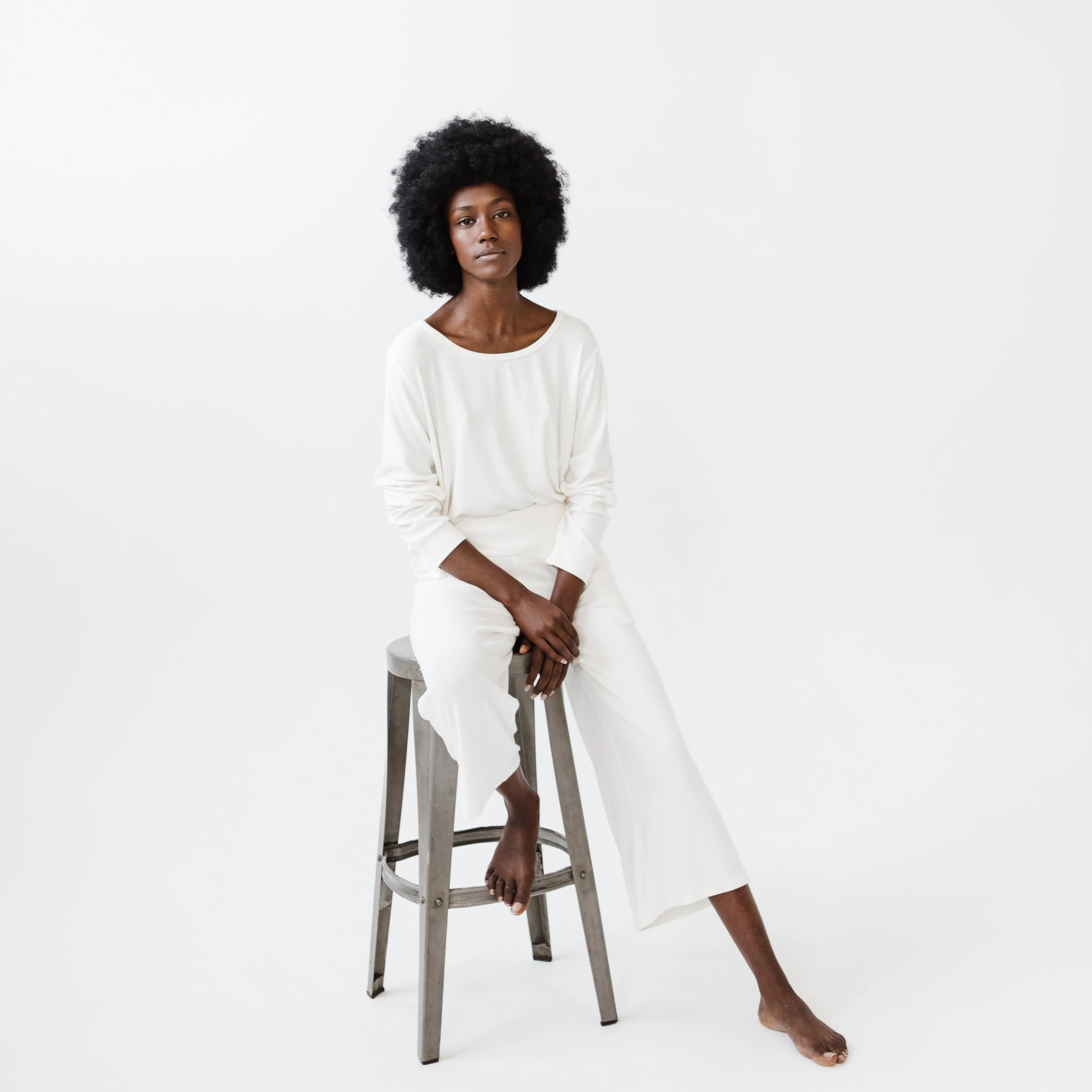 Womens Bamboo Rib-Knit Lounge Capri