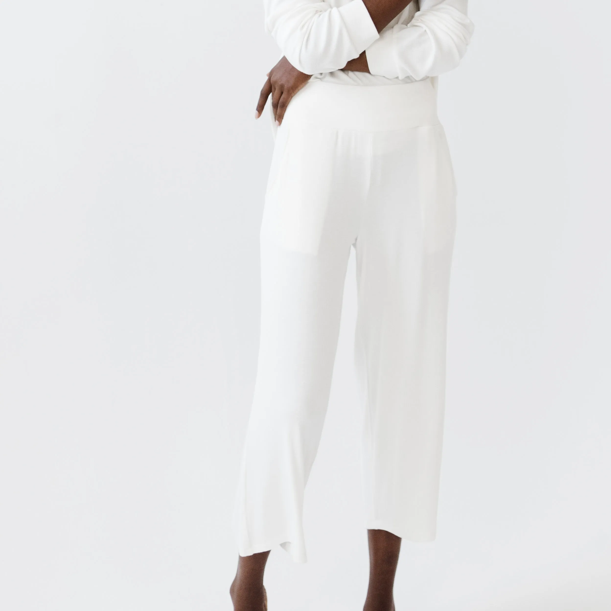 Womens Bamboo Rib-Knit Lounge Capri