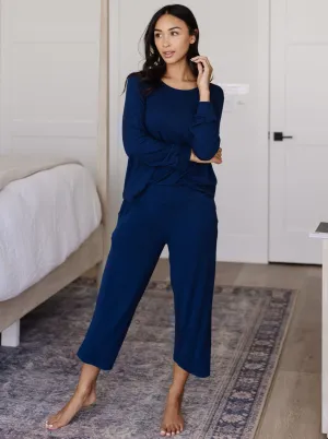 Womens Bamboo Rib-Knit Lounge Capri