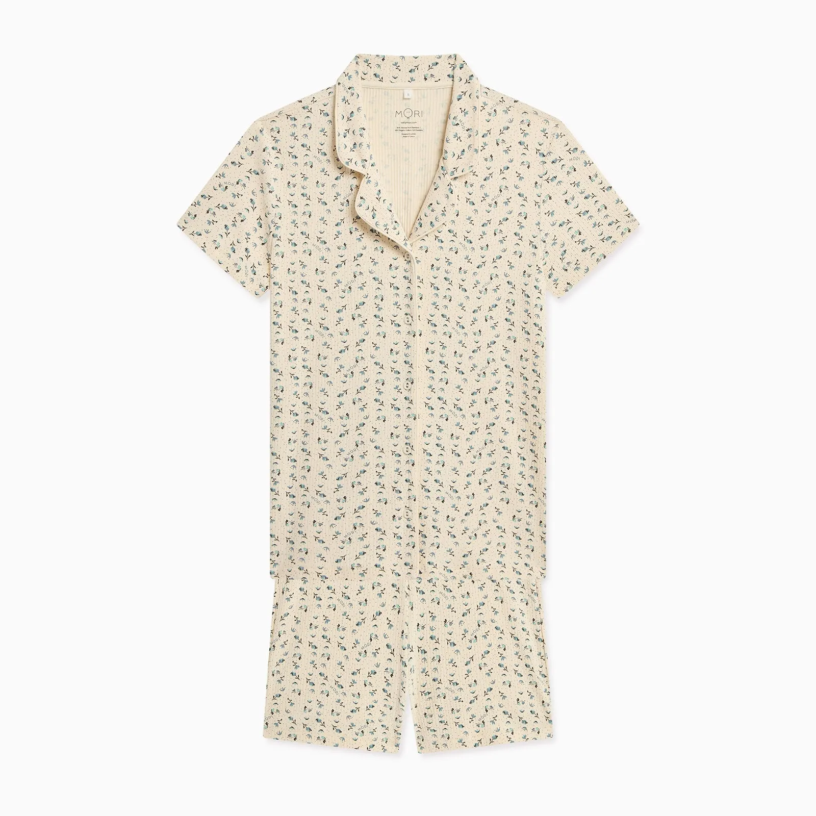 Women's Floral Ribbed Short Pajamas