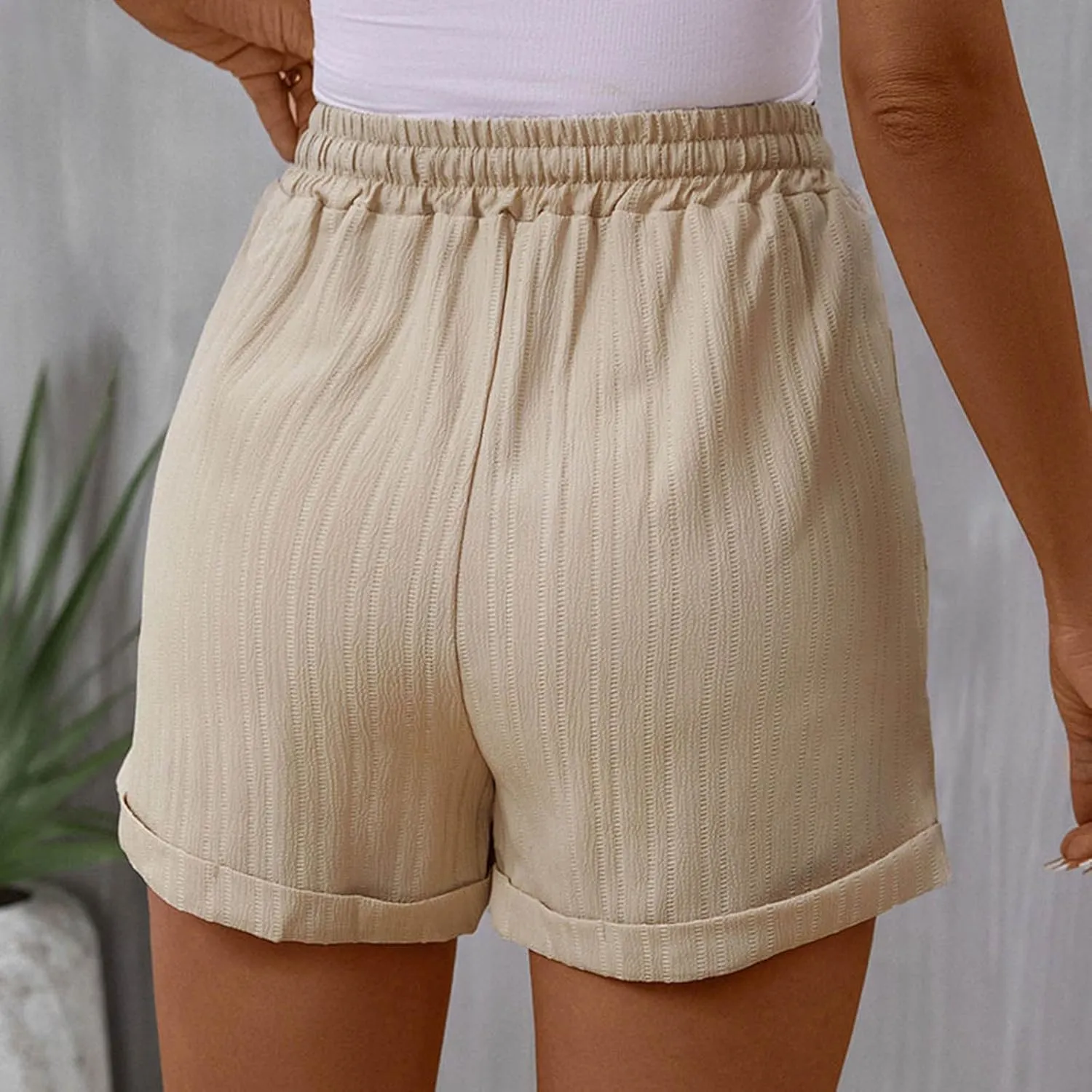 ZDRZK Comfy Shorts for Women Office Formal High Waist Bermuda Shorts Elagant Casual Work Trouser Shorts with Pockets